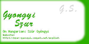 gyongyi szur business card