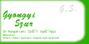 gyongyi szur business card